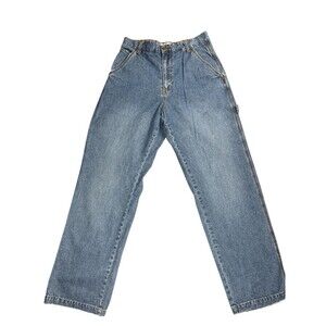 Plugg Co. Carpenter Jeans Light Wash Zipper Leg Pocket Wide Leg 30/32 Utility‎